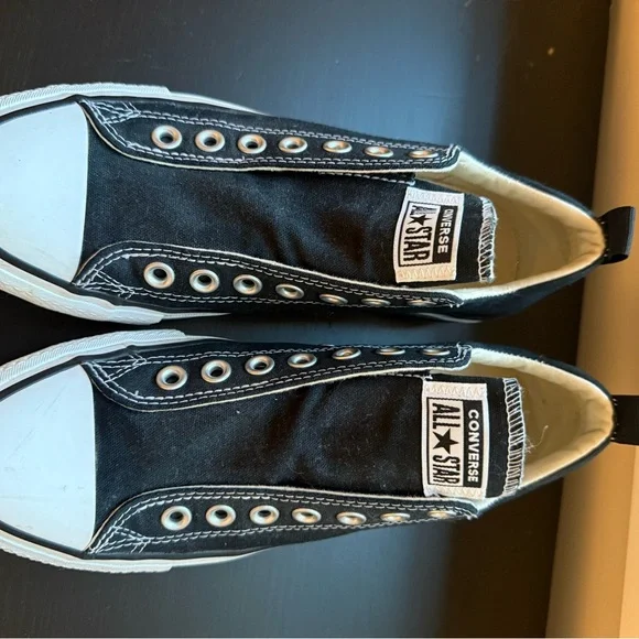 Converse Black Platform Slip-Ons -9 - Picture 2 of 6